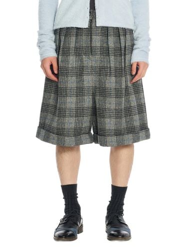 BLUE CHECKERED WOOL SHORTS - LABELESS - Modalova