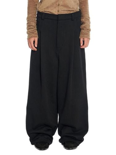 BLACK WIDE TUCK SWEAT TROUSERS - LABELESS - Modalova