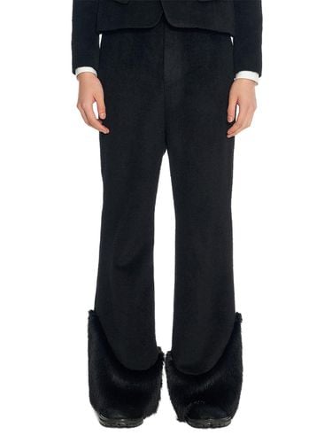 ALPACA FUR TRIM BELL BOTTOM TROUSERS - LABELESS - Modalova