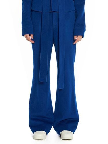 BLUE WOOL FLARE TROUSERS - LABELESS - Modalova