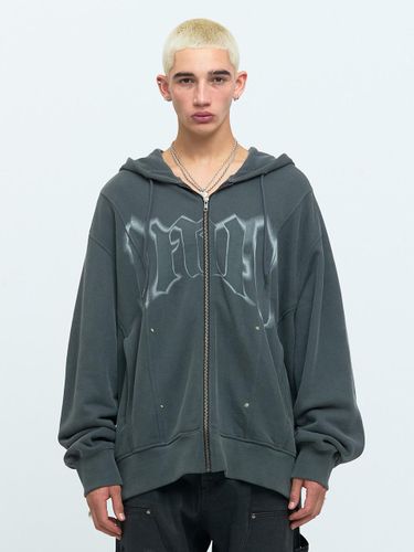 GRAPHIC PANELED HOOD ZIP [DARK GREY] - MEA - Modalova