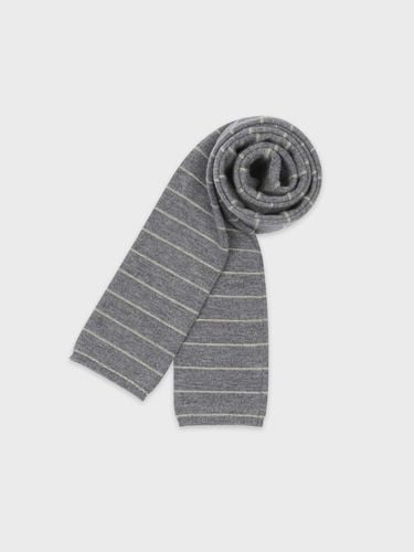 Super Fine Wool Stripe Muffler (Grey) - KNITLY - Modalova