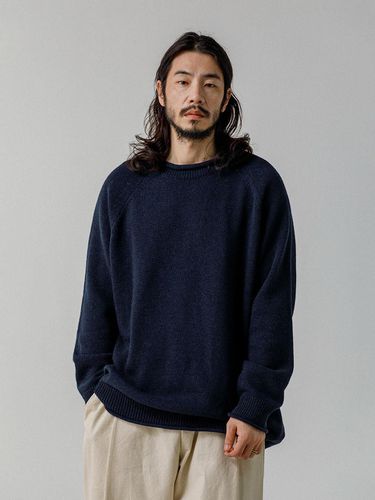 Rauld Minimal Crew Neck Wool Knitwear Navy - RUGGED HOUSE - Modalova