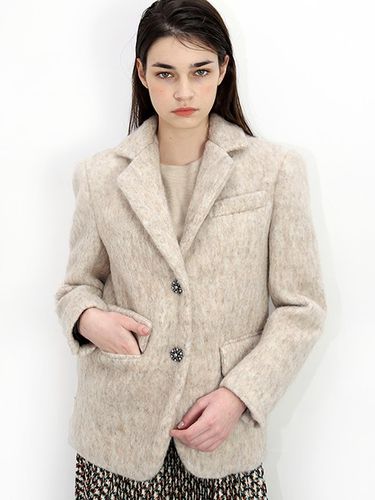 Mohair Beige Jacket - DAMAGE MNEMONIC - Modalova