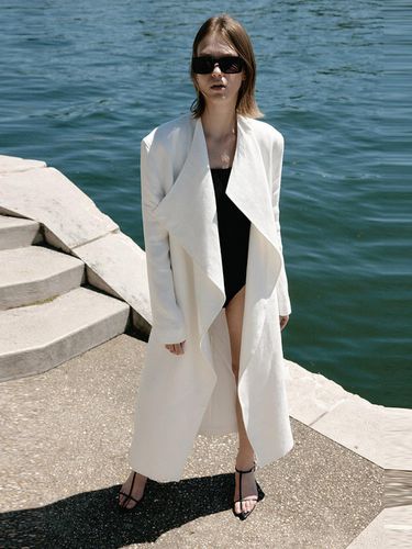 LINEN LONG SHAWL COAT - FACE NONE - Modalova