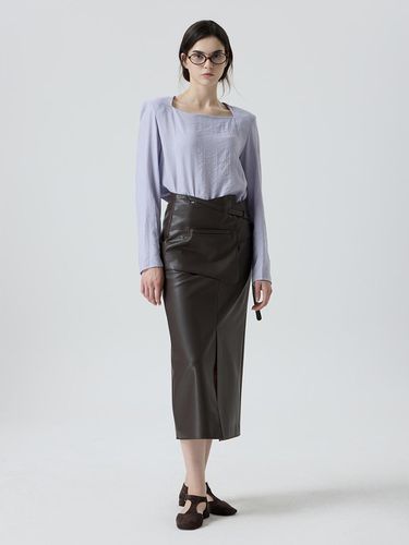 Leather belt H line skirt NAEF7 WQS080_310 - comgen - Modalova