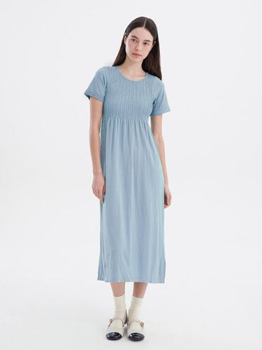 Modal Basic Marking Cap Sleeve Long Dress - SEKANSKEEN - Modalova