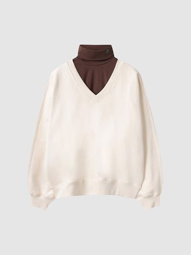 Turtleneck Detail V Neck Sweatshirt NAEW9 WKL030_1 - comgen - Modalova