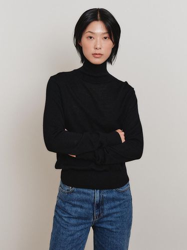 TURTLE NECK WOOL KNIT (BLACK) - FACE NONE - Modalova