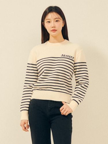 Stripe lettering pullover knit GPBP1PO141 - JJ JIGOTT - Modalova