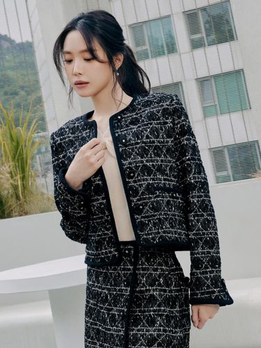 Jacquard Binding Crop Jacket GPAA0JK101 - JJ JIGOTT - Modalova