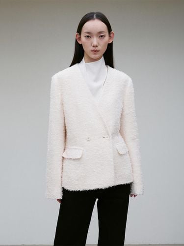 WOOL BLEND COLLARLESS JACKET - RE RHEE - Modalova