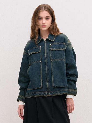 POCKET DENIM JACKET BLUE - camino - Modalova