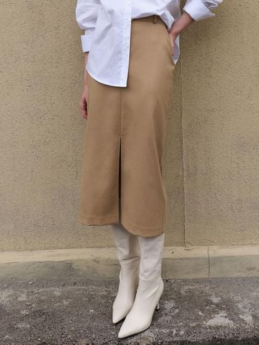 Winter Maxi Long Skirt Sand Beige OU1486 - ouie - Modalova