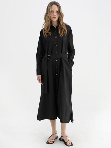 Belted Shirt Dress (BLACK) - STAY WITH ME - Modalova