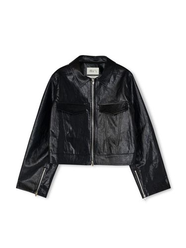 Black zipper leather jacket - OEUVA - Modalova