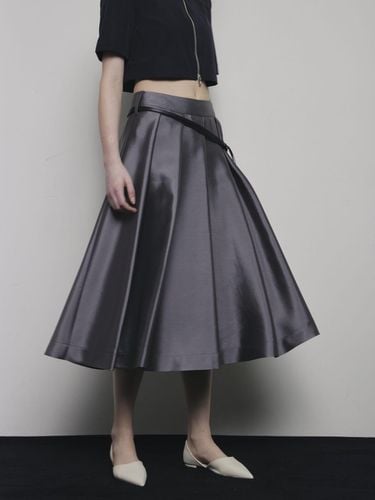 Grey Mikado Silk Wool Skirt - OEUVA - Modalova