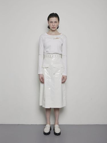 White enamel belt skirt - OEUVA - Modalova