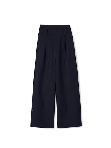 Navy wool double BANDING pants - OEUVA - Modalova