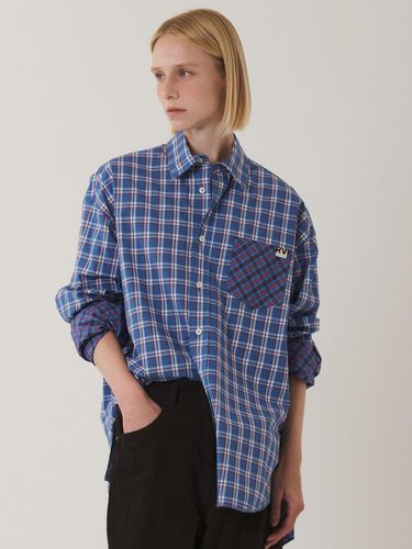 Layered Check Shirts Blue - RAVEROUS - Modalova