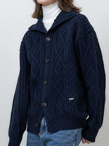 Plate Fisherman Knit Cardigan_Navy - Trip LE Sens - Modalova