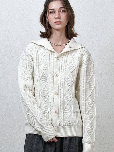 Plate Fisherman Knit Cardigan_beige - Trip LE Sens - Modalova