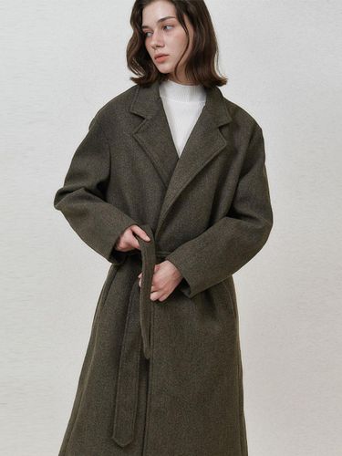 Wool Blended Robe Coat_Khaki - Trip LE Sens - Modalova