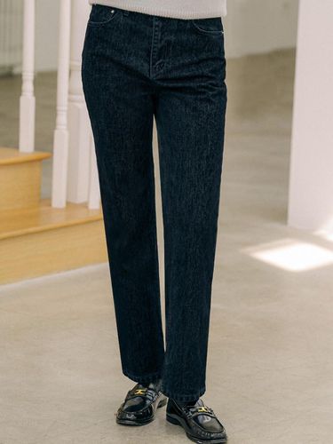 Velvet Soft Denim Pants _ Navy - TILLIDIE - Modalova