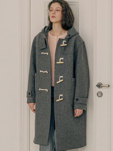 Hooded Wool Duffle Midi Coat _ - TILLIDIE - Modalova