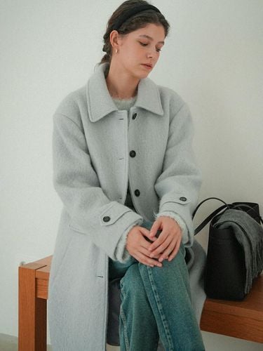 Mohair Wool Blended Maxi Coat _ - TILLIDIE - Modalova