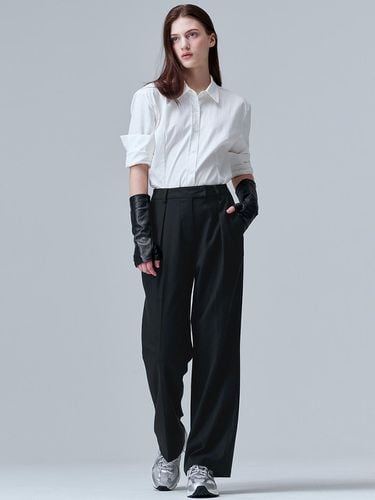 Single Pleat Double-Sided Fleece Wide Pants [] (2118) - MaLoupe - Modalova