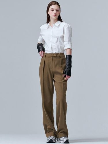 Single Pleat Double-Sided Fleece Wide Pants [] (2118) - MaLoupe - Modalova