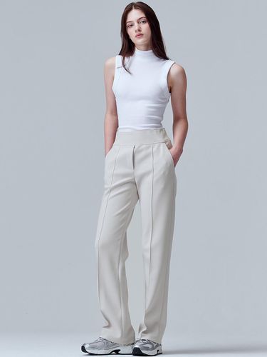 Elastic Waist Stretch Semi-Wide Pants [] - MaLoupe - Modalova