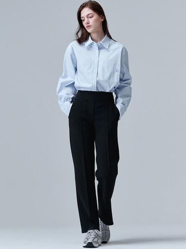 Elastic Waistband Stretch Semi-Wide Pants [] - MaLoupe - Modalova