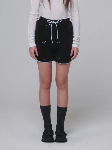 Ribbon Pointed Fleece Short pants_Black - OPENING SUNSHINE - Modalova