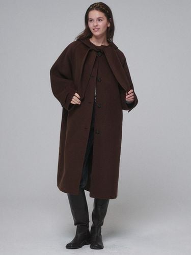 Hooded muffler handmade long coat_Chocolate Brown - OPENING SUNSHINE - Modalova