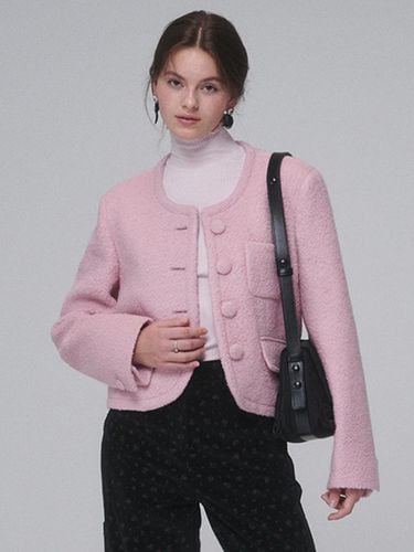 Boucle Wool Cropped Jacket_Pink - OPENING SUNSHINE - Modalova