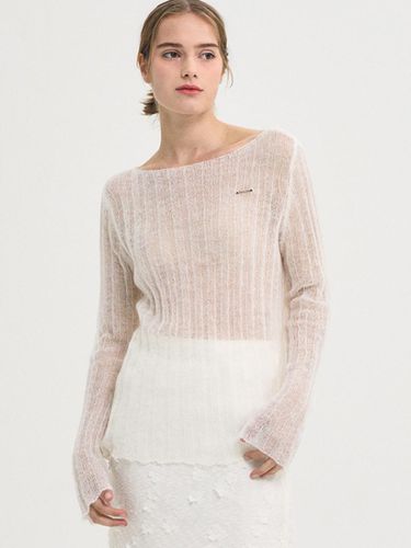 Mohair Seethrough Rib Wool Knit_Ivory - SORRY TOO MUCH LOVE - Modalova