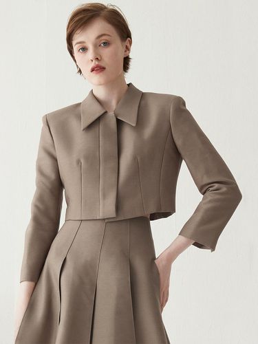 Cropped Wool Blend Tailored Jacket - HAGAHI - Modalova