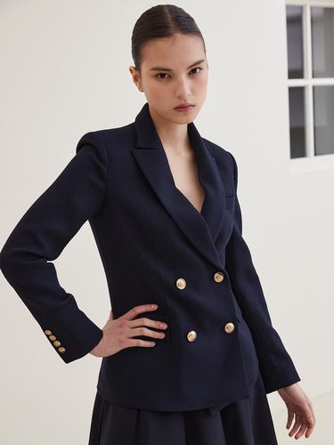 Double Breasted Virgin Wool Jacket - HAGAHI - Modalova