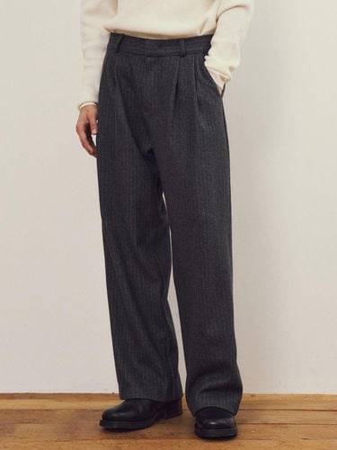 Pin Stripe Wool Banding Slacks [2 Colors] - WEDNESDAY OASIS - Modalova