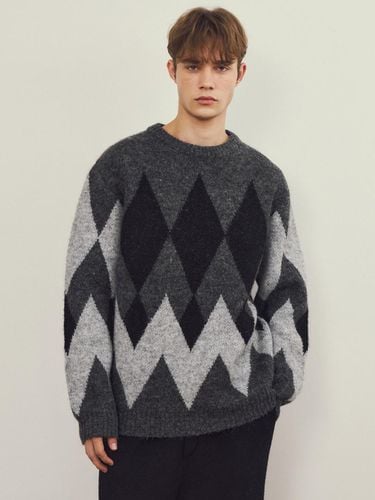 Argyle Hairy Wool Knit - WEDNESDAY OASIS - Modalova