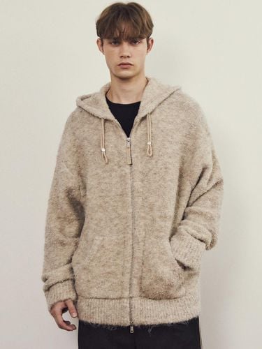 Boucle Mix Wool Knit Hood Zip-Up Jacket - WEDNESDAY OASIS - Modalova