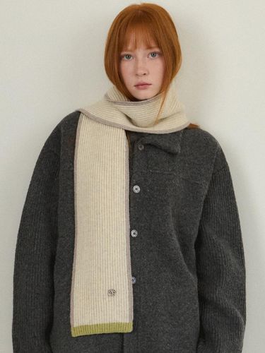 Always Line Color Wool Knit Muffler 2COLOR - WEDNESDAY OASIS - Modalova