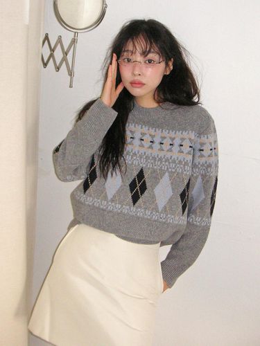 Lee Minjoo's PICK] OTHEMENT Argyle Jacquard Knit - VOCAVACA - Modalova