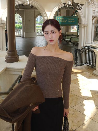 Wool Strap Knit [Brown] - Lucirzu - Modalova