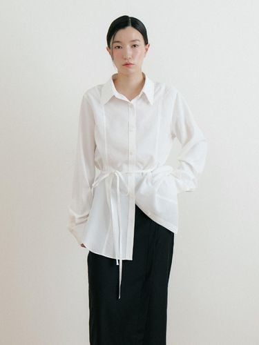 Strap Long Shirt [Ivory] - Lucirzu - Modalova