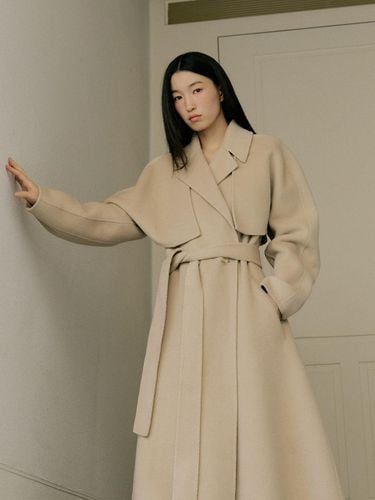 Two-way Cape Wool Coat [Beige] - Lucirzu - Modalova