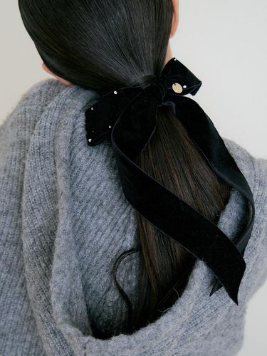 Velvet Ribbon Scrunch (black) - Lucirzu - Modalova