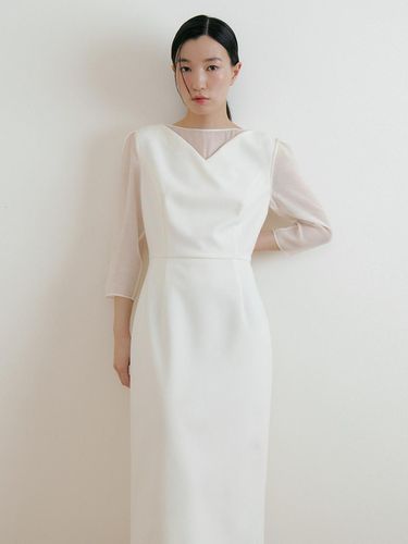 See-through Wrap Dress [Ivory] - Lucirzu - Modalova